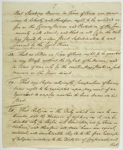 The Bill of Rights, copy signed at Federal Hall, 1789 by American School